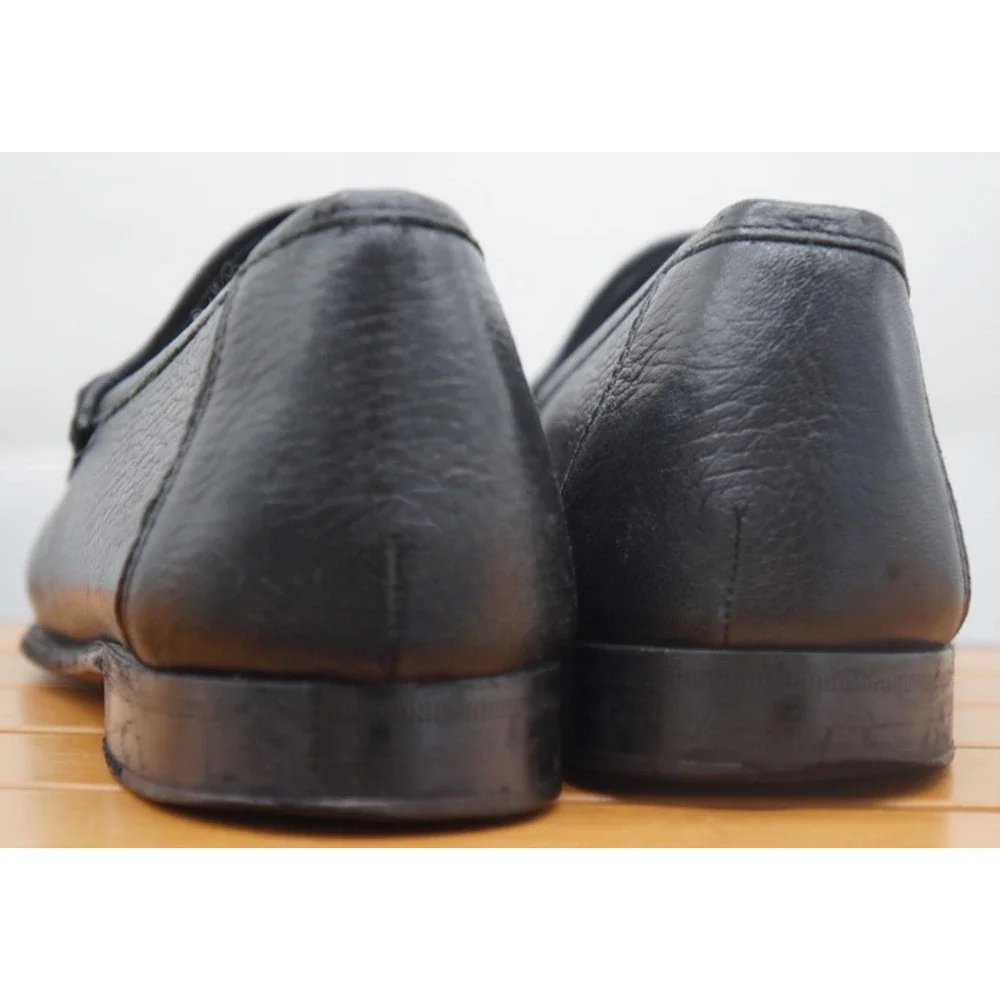 Allen Edmonds Vinci Black Leather Bit Loafers Moccasins Slip On Mens 9.5D Italy